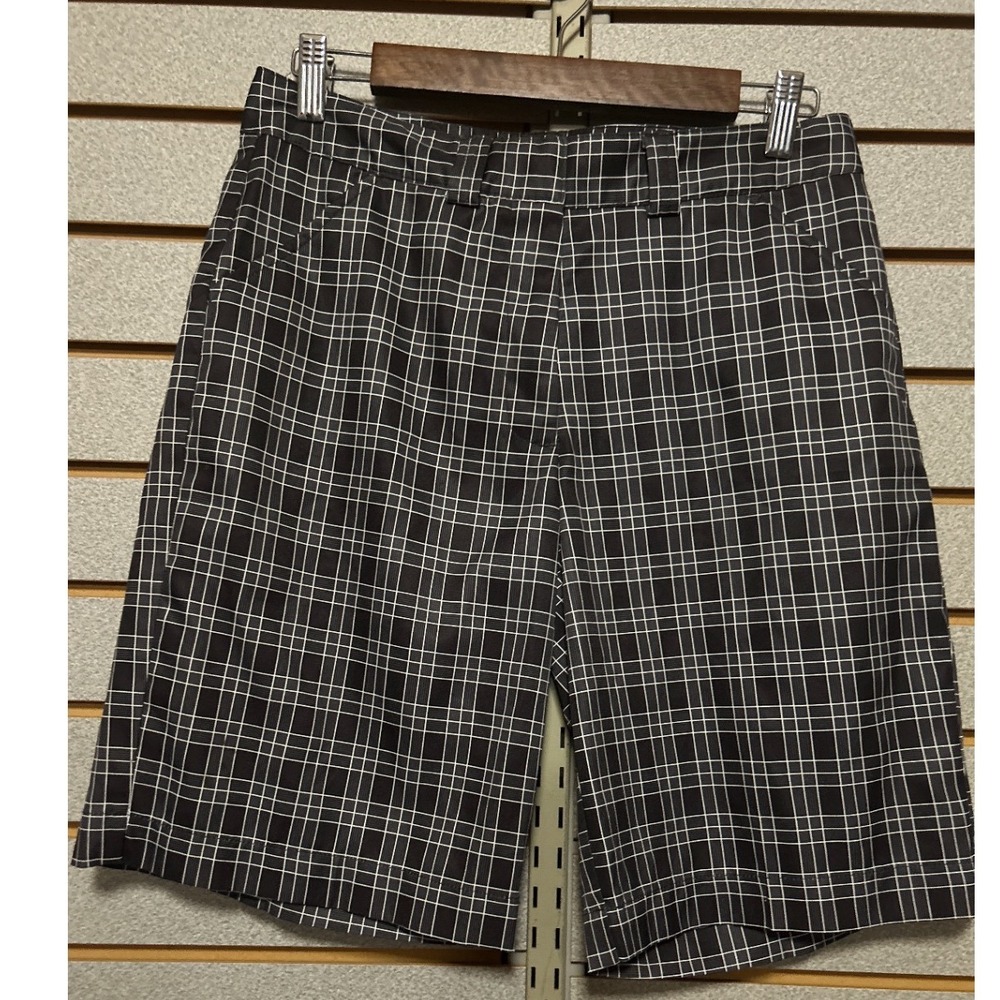 Bolle Tech Womens Black White Grid Golf Shorts Size 6 Activewear Preppy Sporty